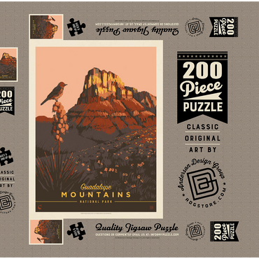 Darstellung des Puzzle Motivs Guadalupe Mountains National Park: Early Bird 200 Puzzle Schachtel 3D Modell