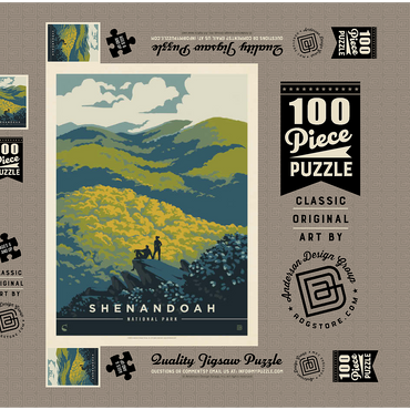 Darstellung des Puzzle Motivs Shenandoah National Park: Blue Ridge Beauty 100 Puzzle Schachtel 3D Modell