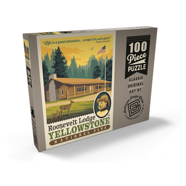 Darstellung des Puzzle Motivs Yellowstone National Park: Roosevelt Lodge 100 Puzzle Schachtel Ansicht2