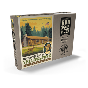 Darstellung des Puzzle Motivs Yellowstone National Park: Roosevelt Lodge 500 Puzzle Schachtel Ansicht2