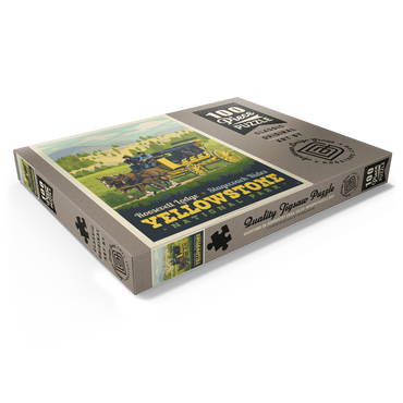 Darstellung des Puzzle Motivs Yellowstone National Park: Stage Coach Adventure 100 Puzzle Schachtel Ansicht1