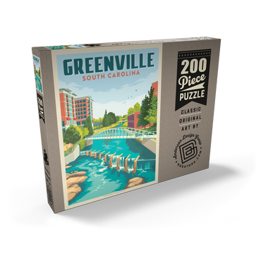 Darstellung des Puzzle Motivs Greenville, South Carolina: Reedy River Bridge 200 Puzzle Schachtel Ansicht2