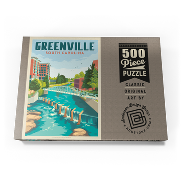 Darstellung des Puzzle Motivs Greenville, South Carolina: Reedy River Bridge 500 Puzzle Schachtel Ansicht3