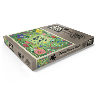 Darstellung des Puzzle Motivs Happy Spring Floral Garden Hummingbirds 200 Puzzle Schachtel Ansicht1