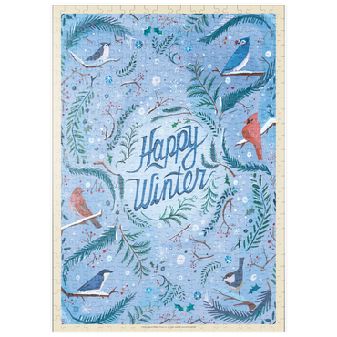 Darstellung des Puzzle Motivs puzzleplate Happy Winter Songbirds Holiday Design 500 Puzzle