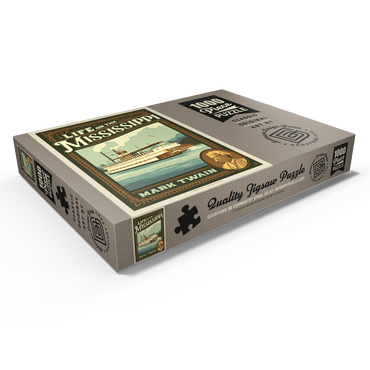 Darstellung des Puzzle Motivs Life On The Mississippi: Mark Twain 1000 Puzzle Schachtel Ansicht1