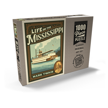 Darstellung des Puzzle Motivs Life On The Mississippi: Mark Twain 1000 Puzzle Schachtel Ansicht2