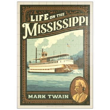 Darstellung des Puzzle Motivs puzzleplate Life On The Mississippi: Mark Twain 100 Puzzle
