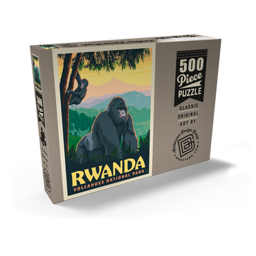 Darstellung des Puzzle Motivs Volcanoes National Park Rwanda Mountain Gorillas 500 Puzzle Schachtel Ansicht2