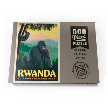 Darstellung des Puzzle Motivs Volcanoes National Park Rwanda Mountain Gorillas 500 Puzzle Schachtel Ansicht3