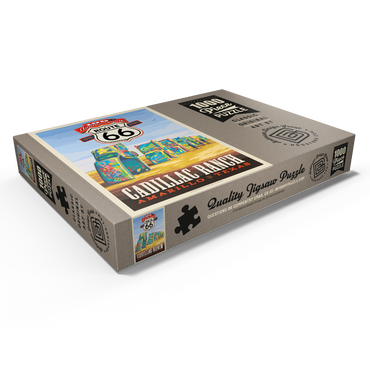 Darstellung des Puzzle Motivs 100th Anniversary Of Route 66 - Cadillac Ranch, Amarillo Texas Sunset 1000 Puzzle Schachtel Ansicht1