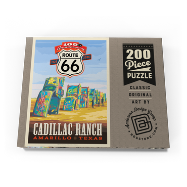 Darstellung des Puzzle Motivs 100th Anniversary Of Route 66 - Cadillac Ranch, Amarillo Texas Sunset 200 Puzzle Schachtel Ansicht3