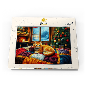 Darstellung des Puzzle Motivs Cozy Christmas Cabin Kitten Winter Window View 200 Puzzle Schachtel Ansicht3