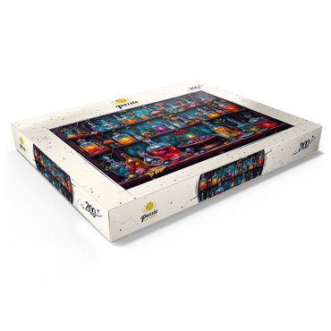 Darstellung des Puzzle Motivs Enchanted Apothecary Shelf Glowing Potions 200 Puzzle Schachtel Ansicht1