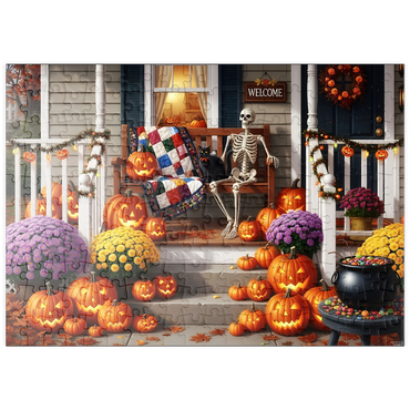 Darstellung des Puzzle Motivs puzzleplate Cozy Halloween Front Porch Decor 200 Puzzle