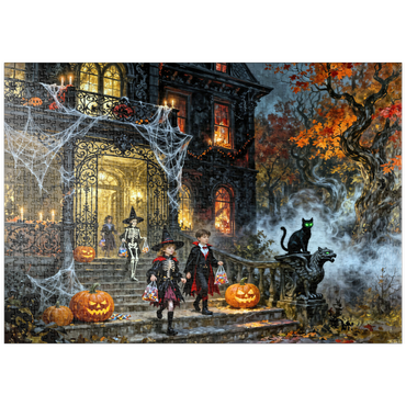 Darstellung des Puzzle Motivs puzzleplate Haunted Victorian Mansion Halloween Night 1000 Puzzle