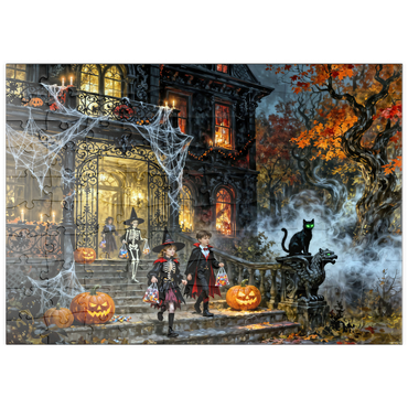Darstellung des Puzzle Motivs puzzleplate Haunted Victorian Mansion Halloween Night 100 Puzzle