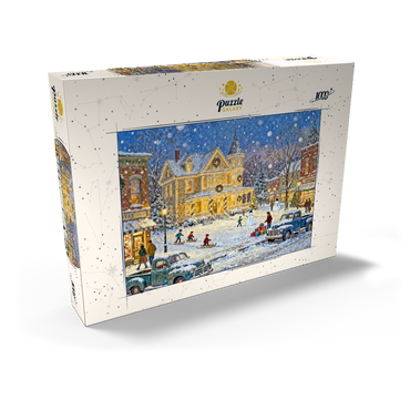 Darstellung des Puzzle Motivs Snowy Victorian Christmas Town Square House 1000 Puzzle Schachtel Ansicht2