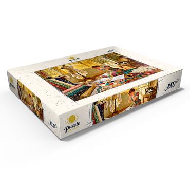 Darstellung des Puzzle Motivs Sunlit Sewing Studio Dressmaking Scene 1000 Puzzle Schachtel Ansicht1