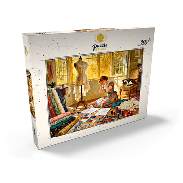 Darstellung des Puzzle Motivs Sunlit Sewing Studio Dressmaking Scene 200 Puzzle Schachtel Ansicht2