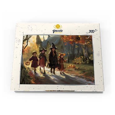 Darstellung des Puzzle Motivs Haunted Village Halloween Trick or Treat Scene 200 Puzzle Schachtel Ansicht3