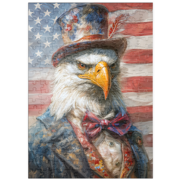 Darstellung des Puzzle Motivs puzzleplate Patriotic Bald Eagle American Flag Portrait 200 Puzzle