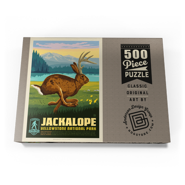 Darstellung des Puzzle Motivs Legends Of The National Parks: Yellowstone's Jackalope 500 Puzzle Schachtel Ansicht3