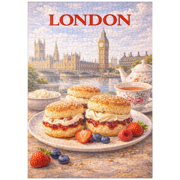 Darstellung des Puzzle Motivs puzzleplate London Scones & Cream Tea – British Afternoon Classic 1000 Puzzle