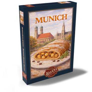 Darstellung des Puzzle Motivs Munich Apple Strudel – Bavarian Dessert Delight 500 Puzzle Schachtel Ansicht2
