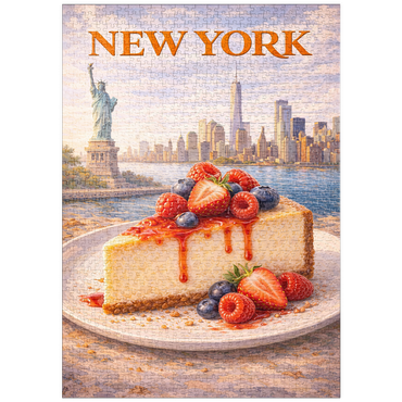 Darstellung des Puzzle Motivs puzzleplate New York Cheesecake – Iconic American Dessert 1000 Puzzle
