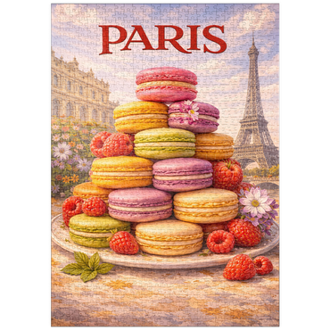 Darstellung des Puzzle Motivs puzzleplate Paris Macaron Tower – French Patisserie Elegance 1000 Puzzle