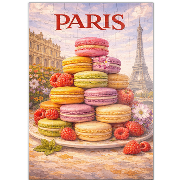 Darstellung des Puzzle Motivs puzzleplate Paris Macaron Tower – French Patisserie Elegance 100 Puzzle