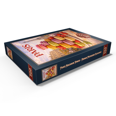 Darstellung des Puzzle Motivs Paris Macaron Tower – French Patisserie Elegance 500 Puzzle Schachtel Ansicht1