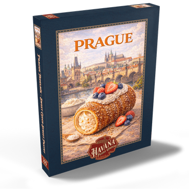 Darstellung des Puzzle Motivs Prague Trdelník – Sweet Czech Street Pastry 100 Puzzle Schachtel Ansicht2