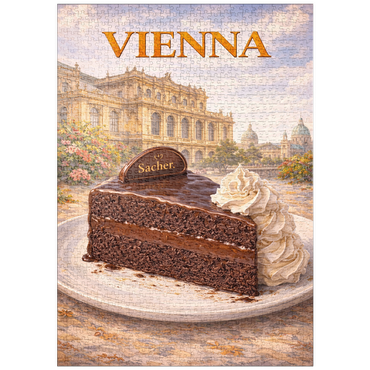 Darstellung des Puzzle Motivs puzzleplate Vienna Sachertorte – Classic Austrian Chocolate Cake 1000 Puzzle
