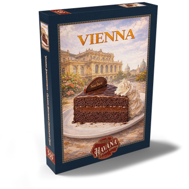 Darstellung des Puzzle Motivs Vienna Sachertorte – Classic Austrian Chocolate Cake 500 Puzzle Schachtel Ansicht2