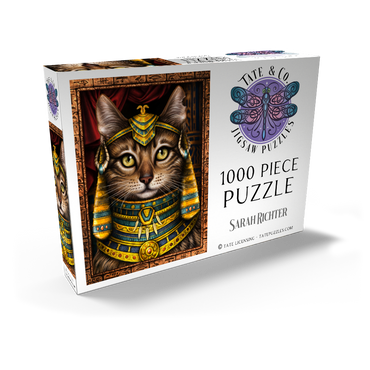 Darstellung des Puzzle Motivs Lady Cleocatra Egyptian Cat - Sarah Richter 1000 Puzzle Schachtel Ansicht2