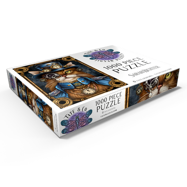 Darstellung des Puzzle Motivs Mme Steamfur Steampunk Cat - Sarah Richter 1000 Puzzle Schachtel Ansicht1
