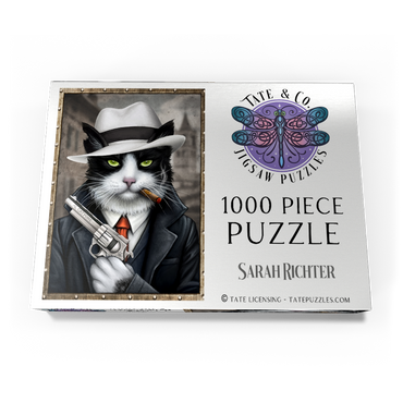 Darstellung des Puzzle Motivs Al Catpone Mafioso Cat - Sarah Richter 1000 Puzzle Schachtel Ansicht3