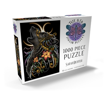 Darstellung des Puzzle Motivs Howling Wolf black Lupus - Sarah Richter 1000 Puzzle Schachtel Ansicht2