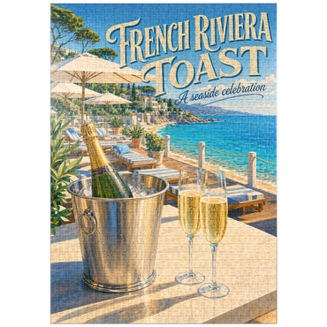 Darstellung des Puzzle Motivs puzzleplate French Riviera Toast - A seaside celebration 1000 Puzzle
