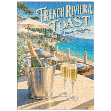 Darstellung des Puzzle Motivs puzzleplate French Riviera Toast - A seaside celebration 200 Puzzle