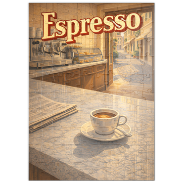 Darstellung des Puzzle Motivs puzzleplate Italian Espresso - Cafe Scene 100 Puzzle