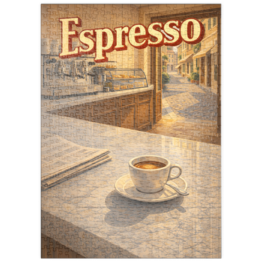 Darstellung des Puzzle Motivs puzzleplate Italian Espresso - Cafe Scene 500 Puzzle