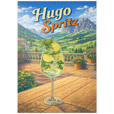 Darstellung des Puzzle Motivs puzzleplate Hugo Spritz - Alpine Mountain Terrace 1000 Puzzle
