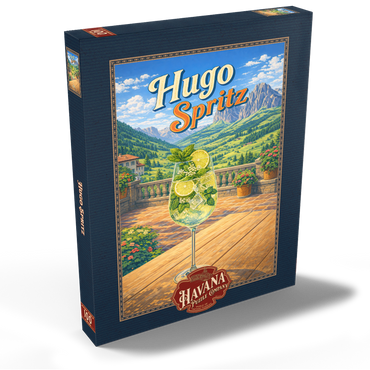 Darstellung des Puzzle Motivs Hugo Spritz - Alpine Mountain Terrace 100 Puzzle Schachtel Ansicht2
