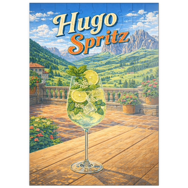 Darstellung des Puzzle Motivs puzzleplate Hugo Spritz - Alpine Mountain Terrace 100 Puzzle