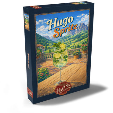 Darstellung des Puzzle Motivs Hugo Spritz - Alpine Mountain Terrace 500 Puzzle Schachtel Ansicht2