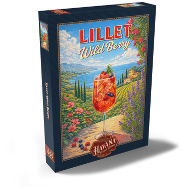 Darstellung des Puzzle Motivs Lillet Wild Berry - French Riviera Coastal Cocktail Sunset 1000 Puzzle Schachtel Ansicht2