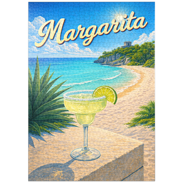 Darstellung des Puzzle Motivs puzzleplate Margarita - Beach Cocktail at Sunset 1000 Puzzle
